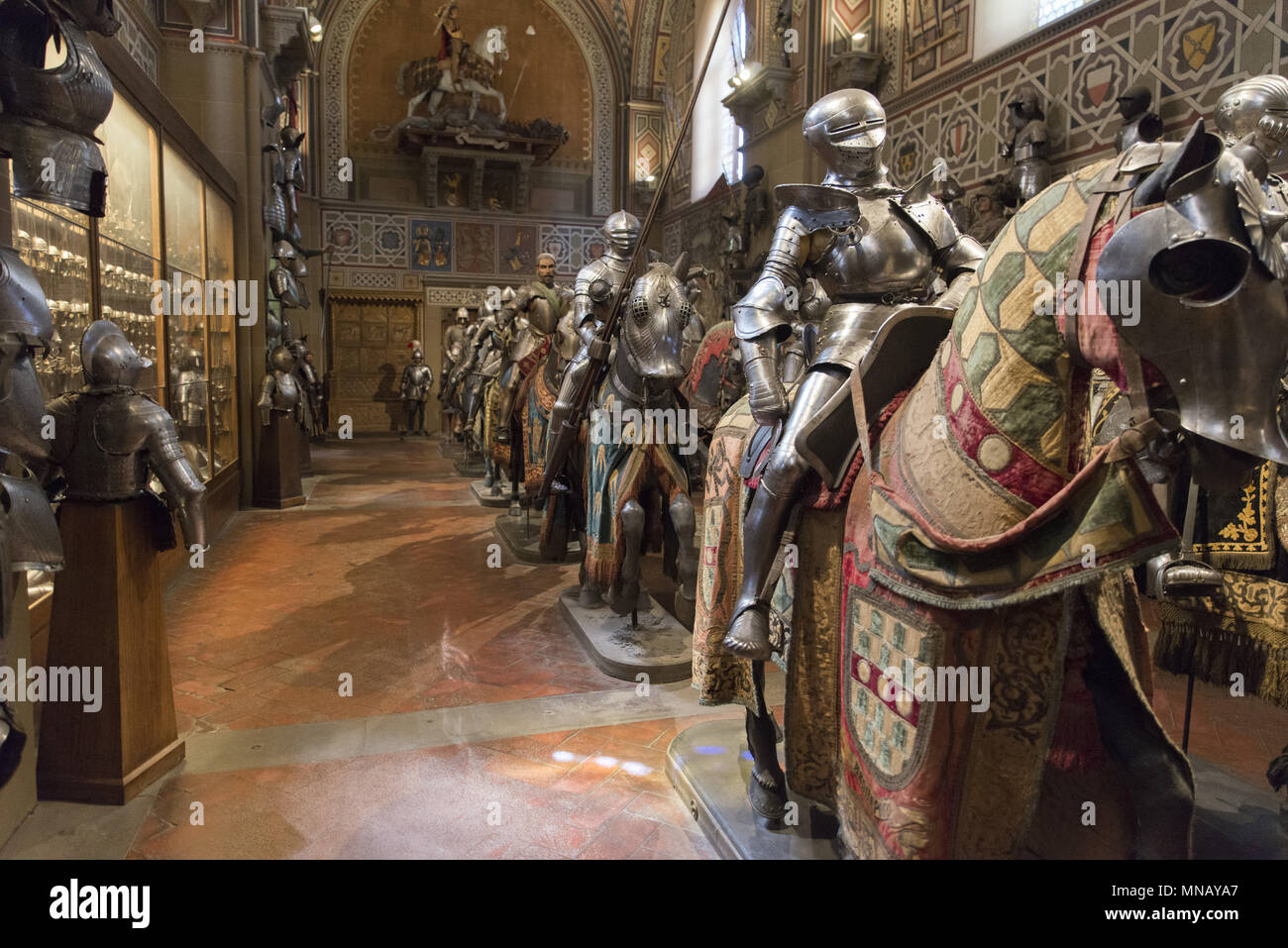 Stibbert Museum, Firenze - Florence - Interior - Western armor room Stock Photo