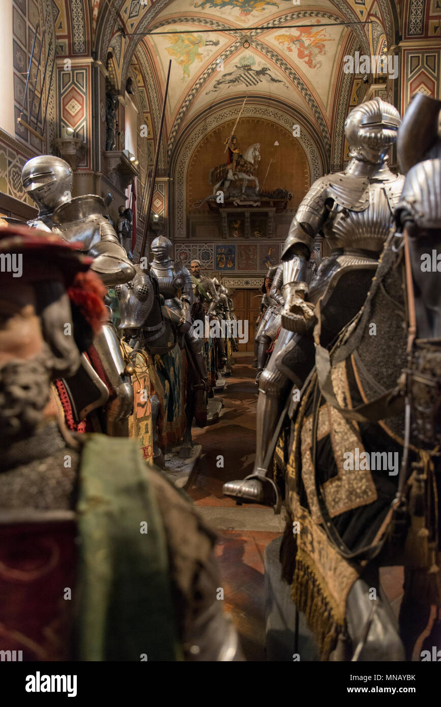 Stibbert Museum, Firenze - Florence - Interior - Western armor room Stock Photo