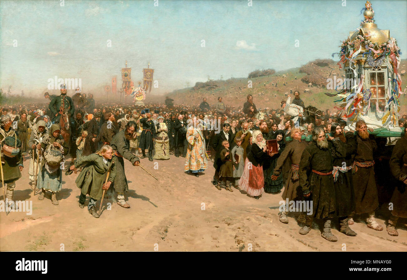 Religious Procession in Kursk Province (1880–83) by Ilya Repin Stock Photo
