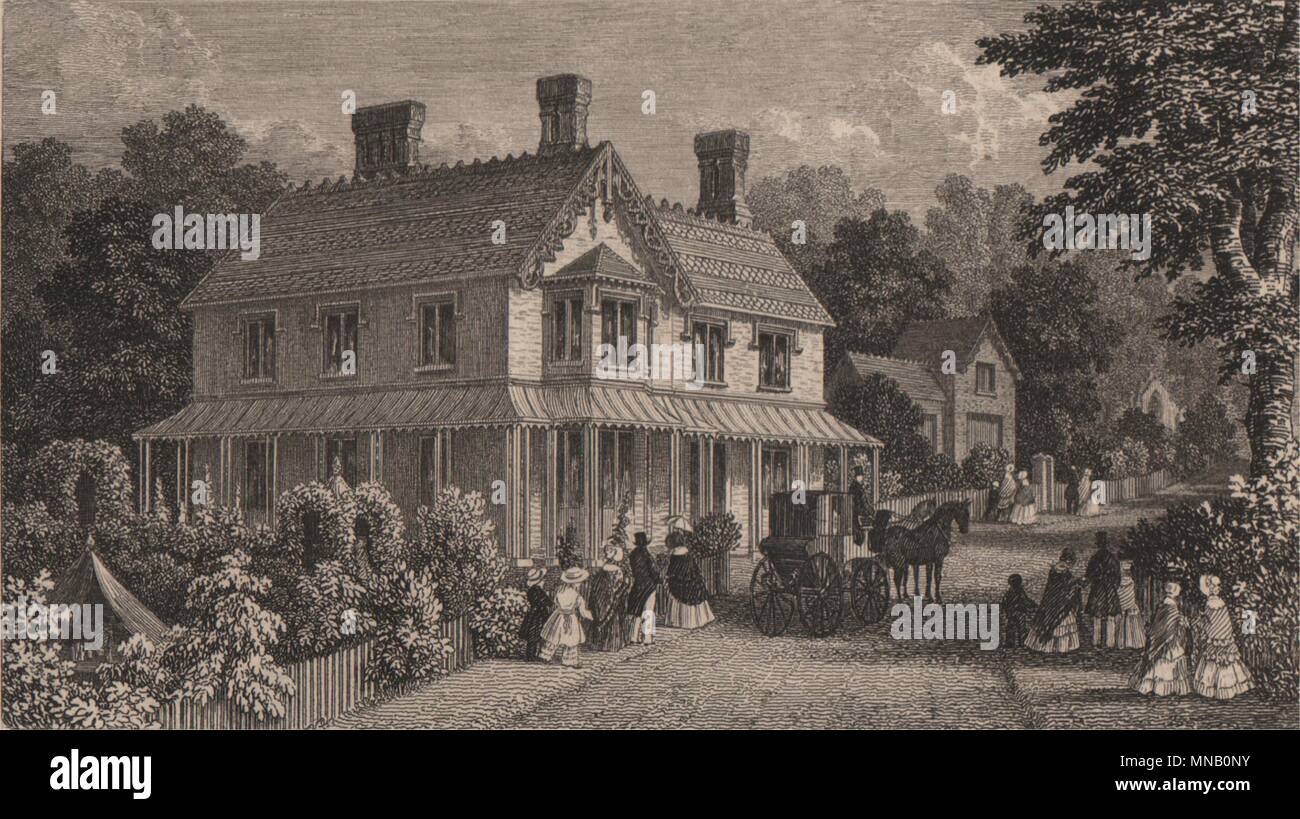 SOUTHAMPTON. Netley Abbey Hotel & Boarding House, James Harris. BRANNON 1853 Stock Photo