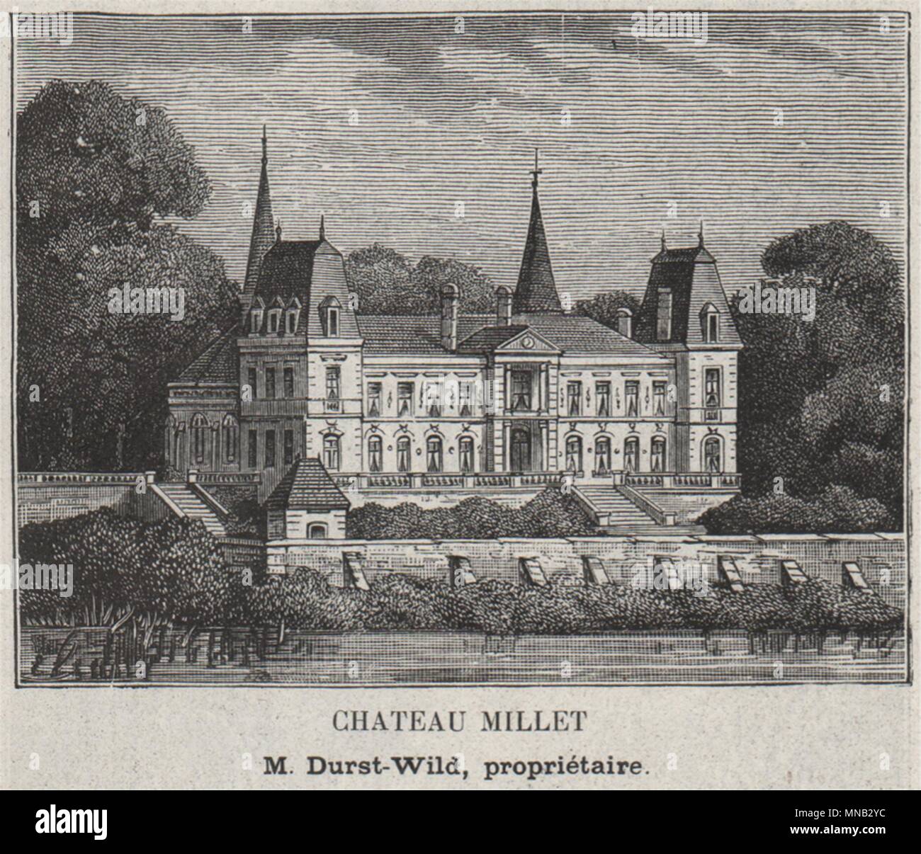 GRAVES. PORTETS. Chateau Millet. Durst-Wild. Bordeaux. SMALL 1908 old print Stock Photo