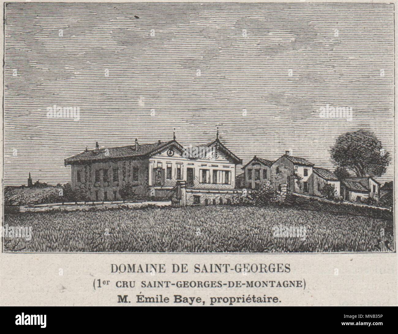 ST-ÉMILION Domaine de Saint-Georges 1er Cru St-Georges-de-Montagne SMALL 1908 Stock Photo