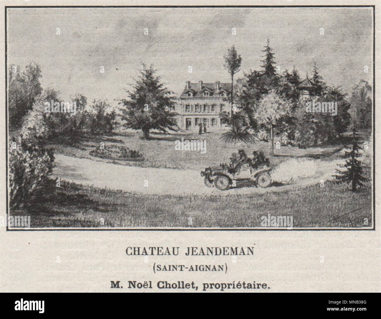 FRONSADAIS. SAINT-AIGNAN, SAILLANS. Chateau Jeandeman (Saint-Aigman). SMALL 1908 Stock Photo