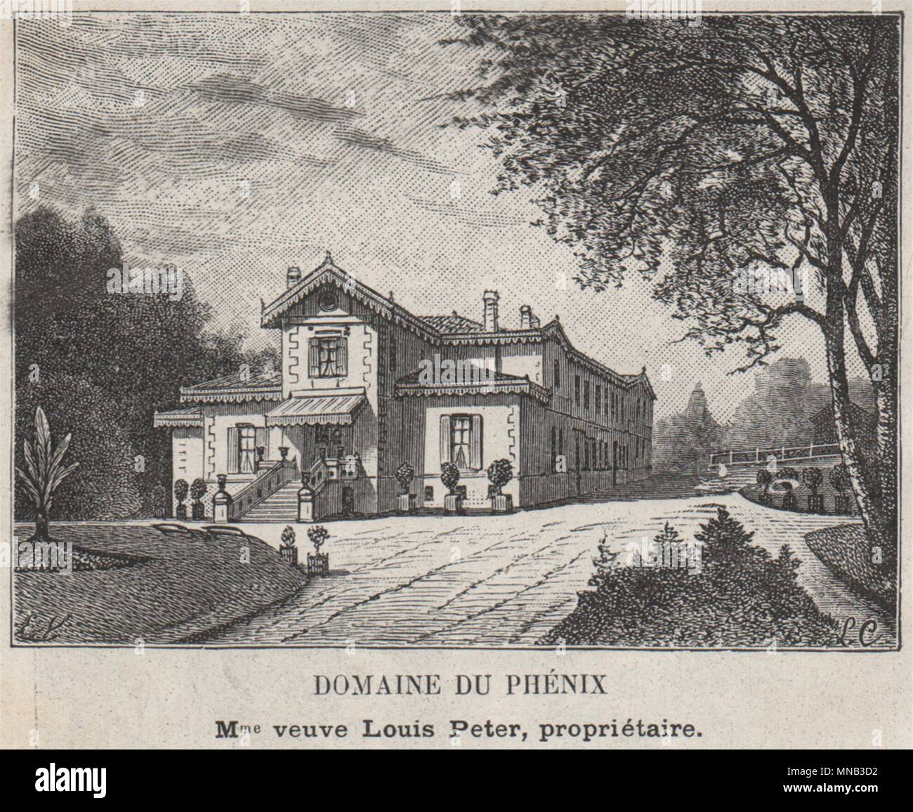 ENTRE-DEUX-MERS. FLOIRAC. Domaine du Phénix. Peter. Bordeaux. SMALL 1908 print Stock Photo