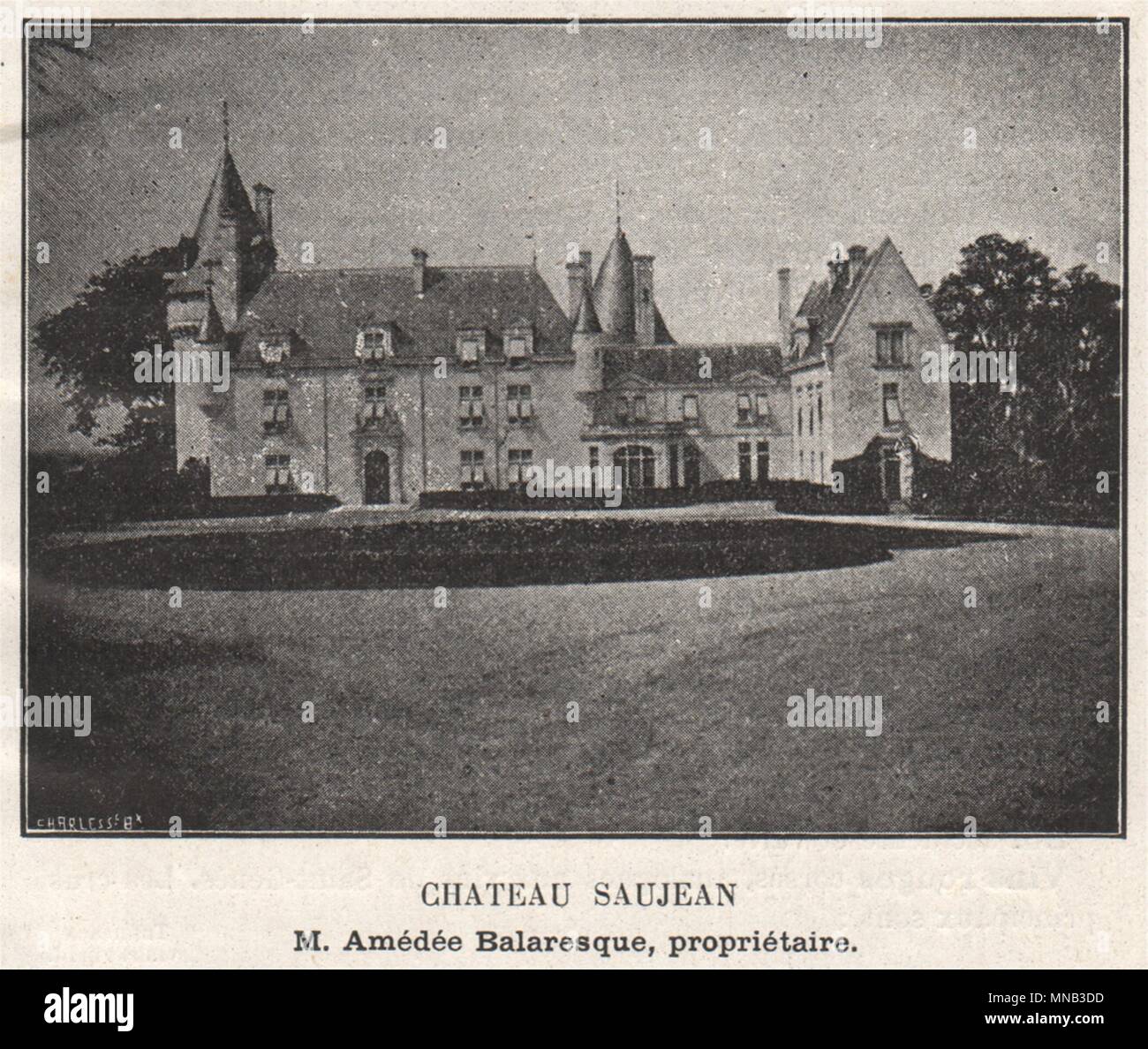 ENTRE-DEUX-MERS. SAINT-CAPRAIS. Chateau Saujean. Balaresque. SMALL 1908 print Stock Photo