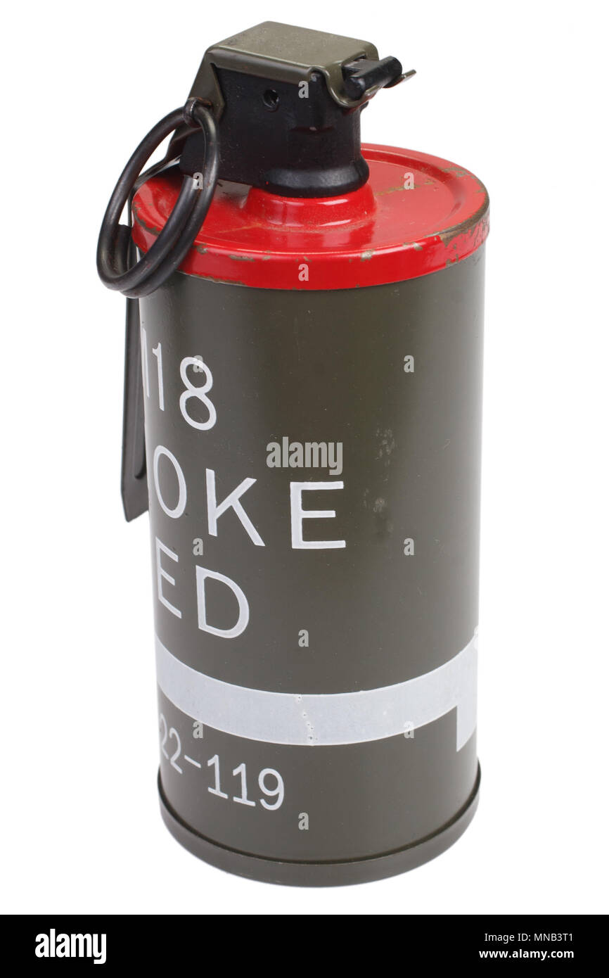 M18 Yellow Smoke Grenade isolated Stock Photo - Alamy