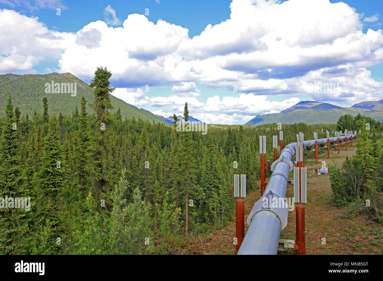 Oil pipeline along Dalton Highway, leading from Valdez, Fairbanks to