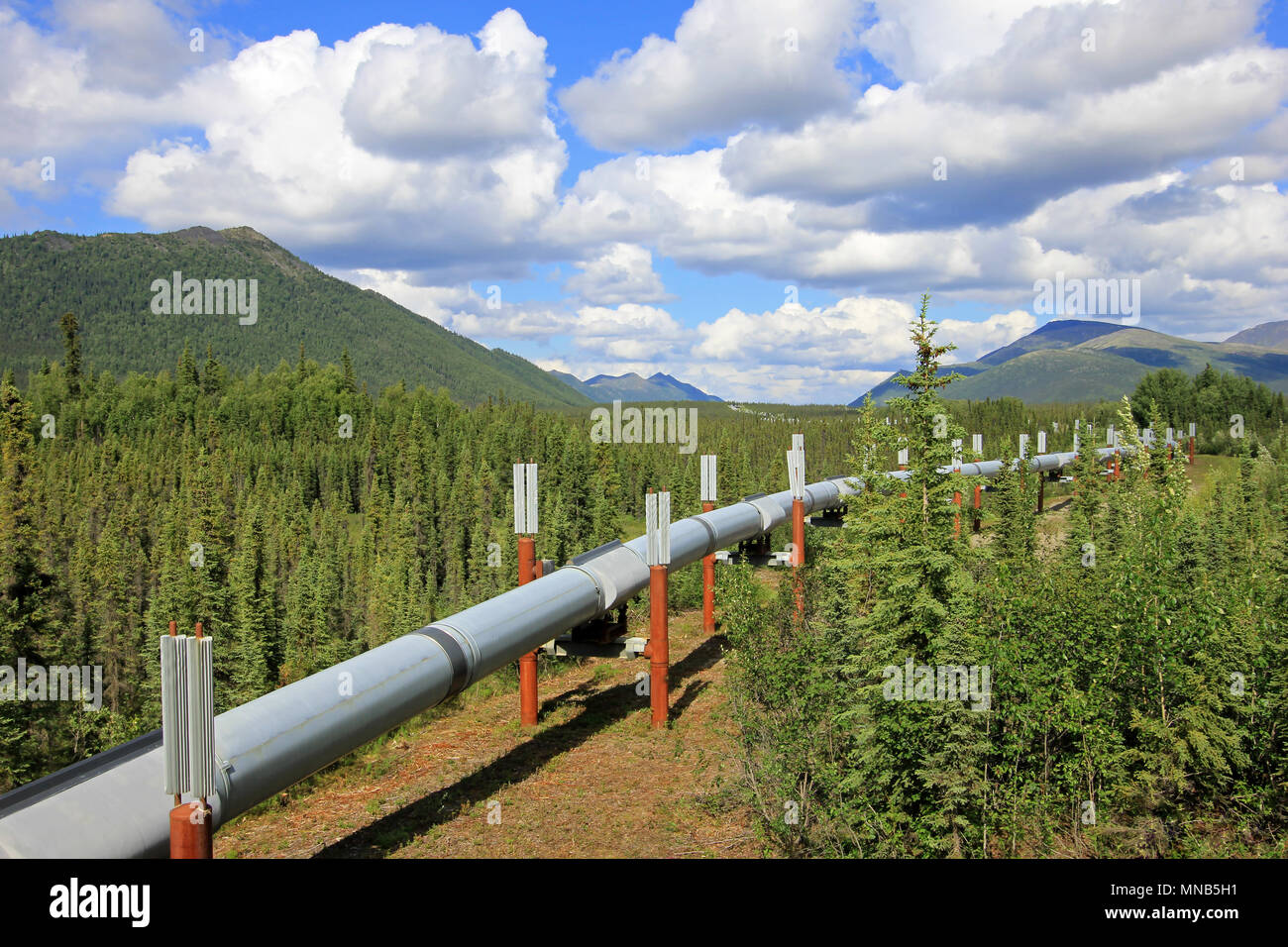 Oil pipeline along Dalton Highway, leading from Valdez, Fairbanks to