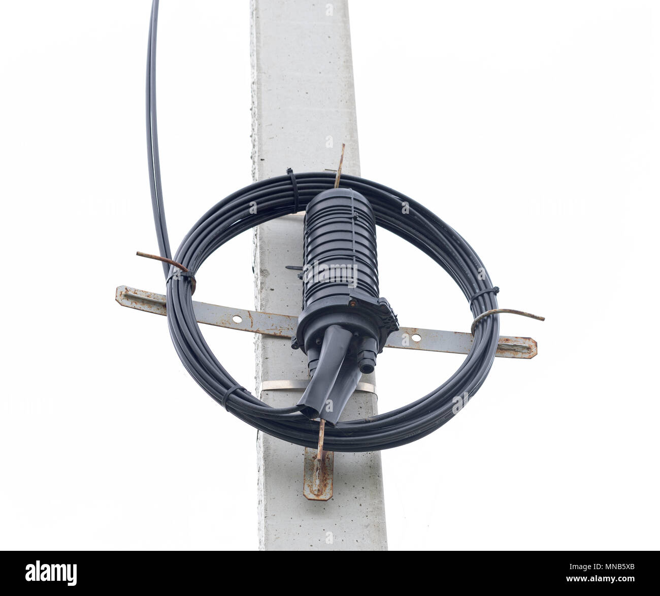 optical cable on the pole Stock Photo - Alamy