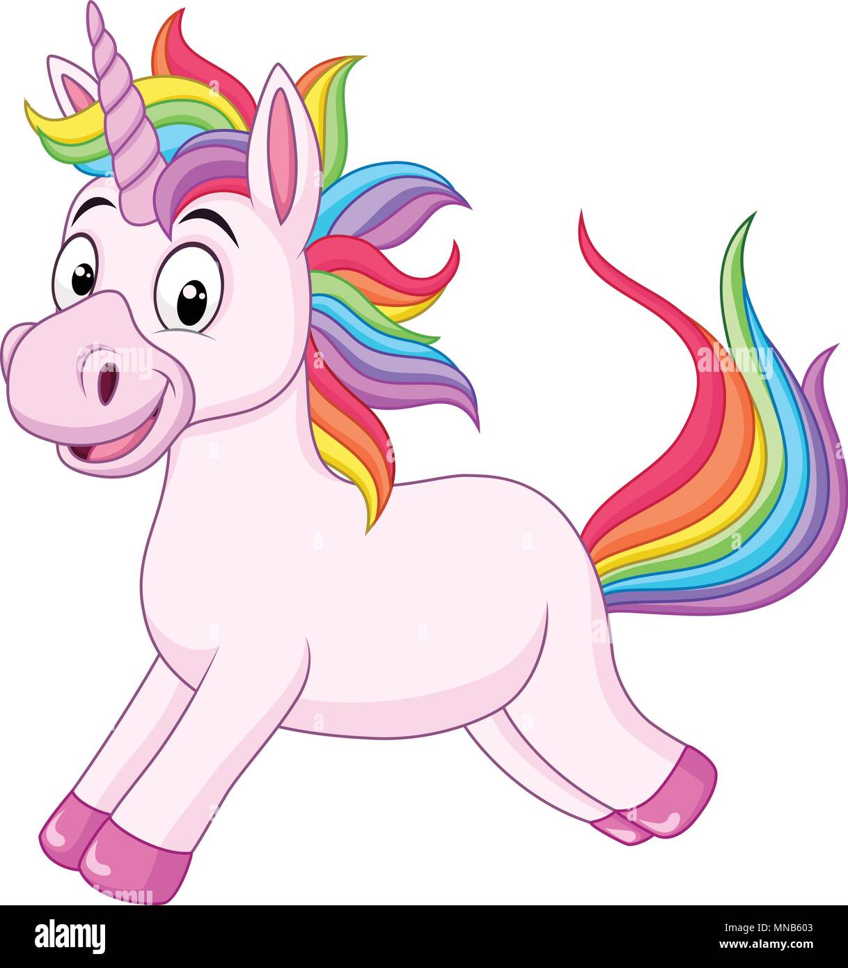 Cartoon rainbow unicorn horse Stock Vector