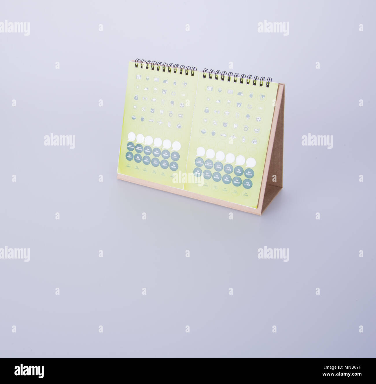 calendar or desk calendar with sticker on background Stock Photo - Alamy