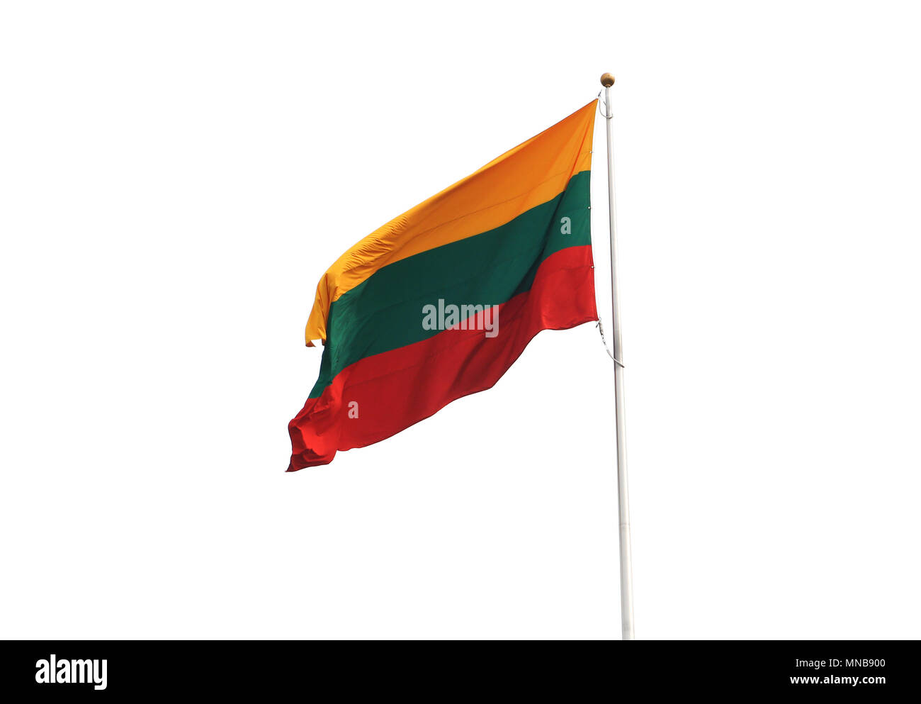 Lithuania Flag waving against white background Stock Photo