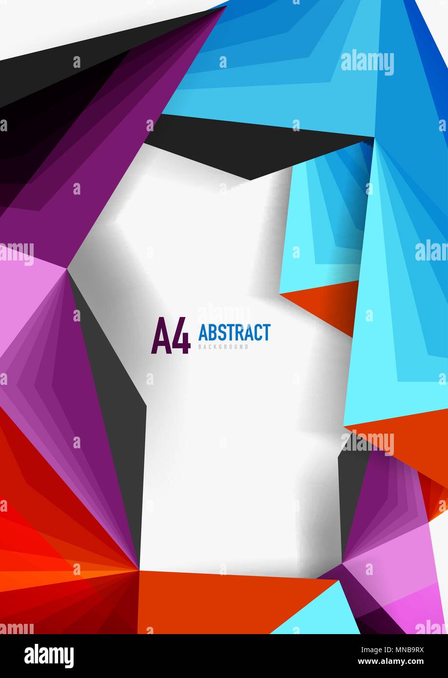 Vector low poly style 3d triangle line. Vector low poly style 3d triangle line, a4 business or technology abstract template Stock Vector