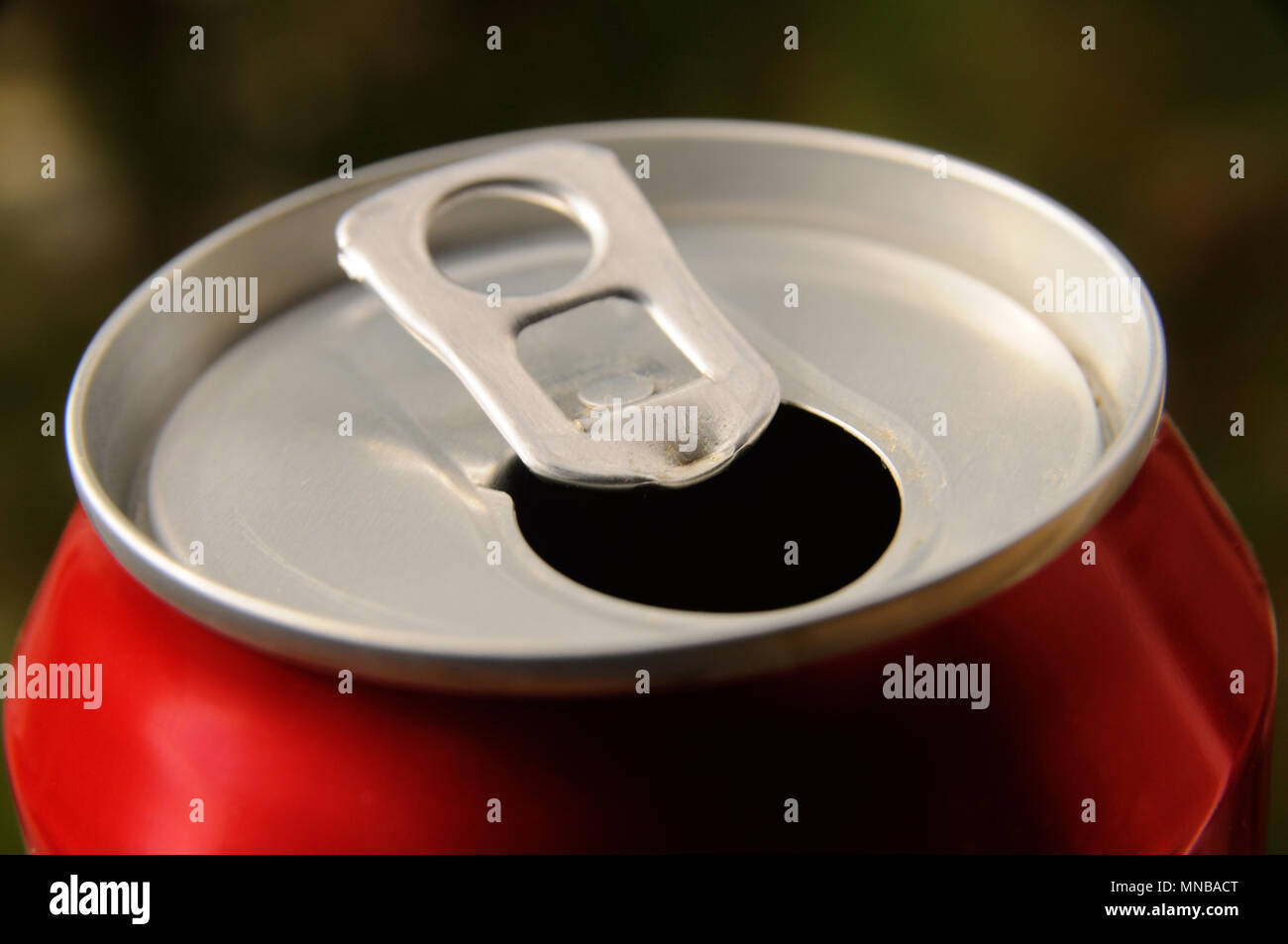 Open soda can closeup Stock Photo