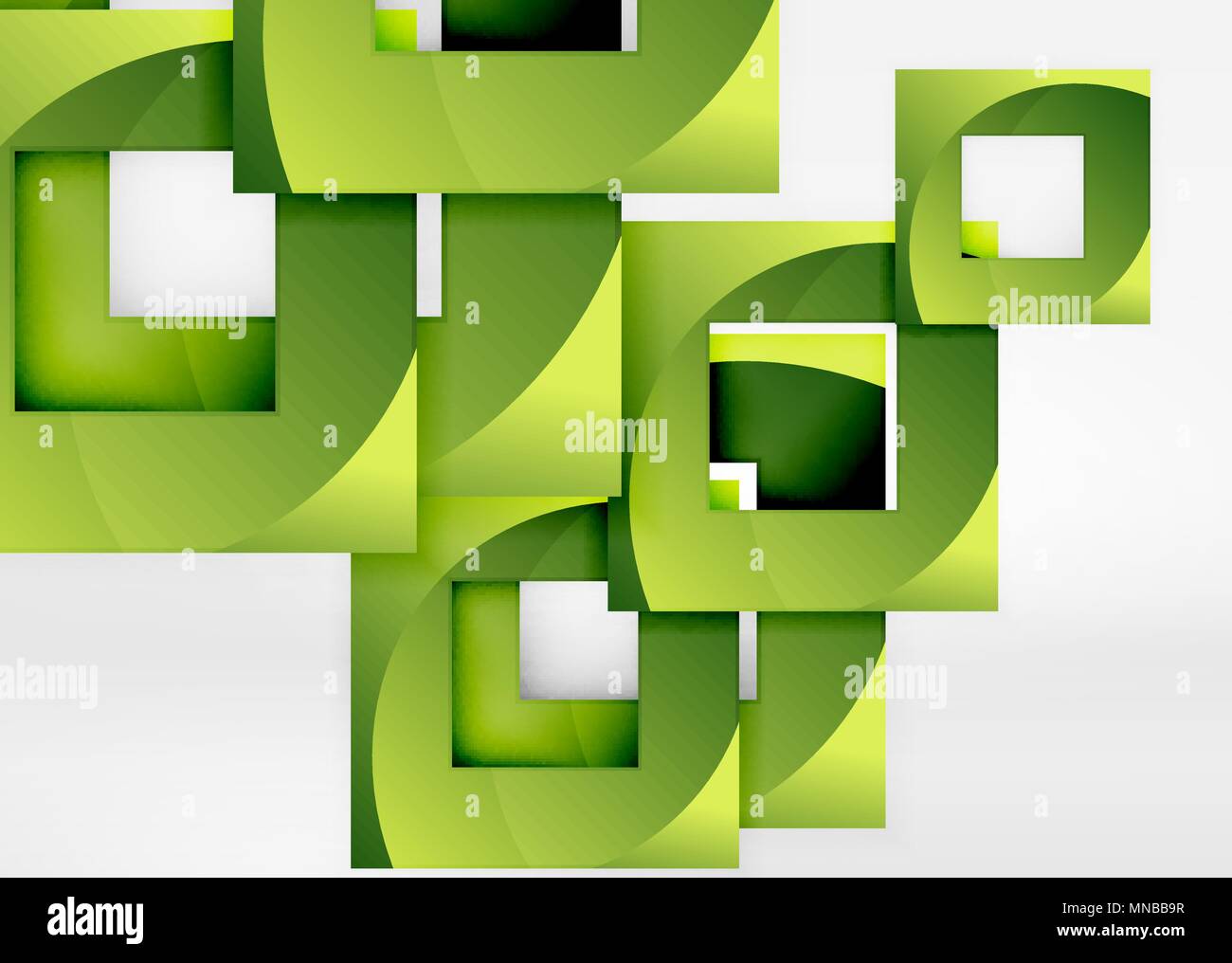 Squares geometric object in light 3d space, abstract background ...