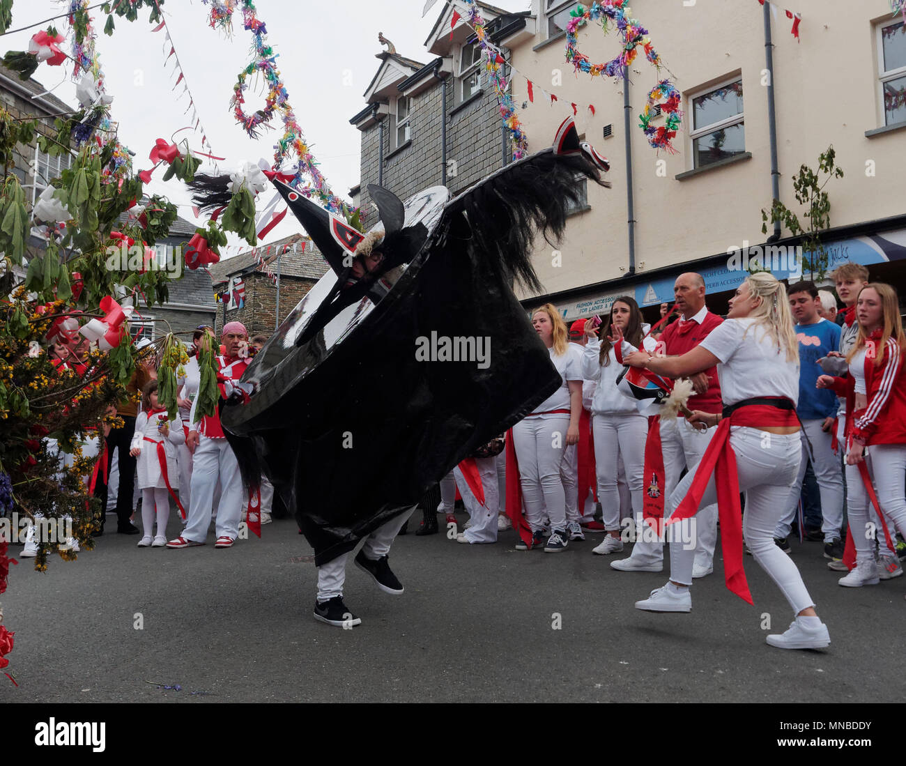 May Day celebration traditional Cornwall UK  Robert Taylor/Alamy Live News.  Newquay, Cornwall, UK. Stock Photo