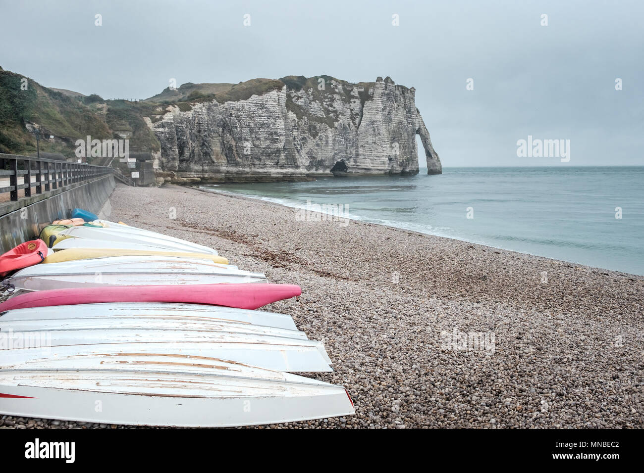 Boats on the beach of Etretat in Normandy Stock Photo - Alamy