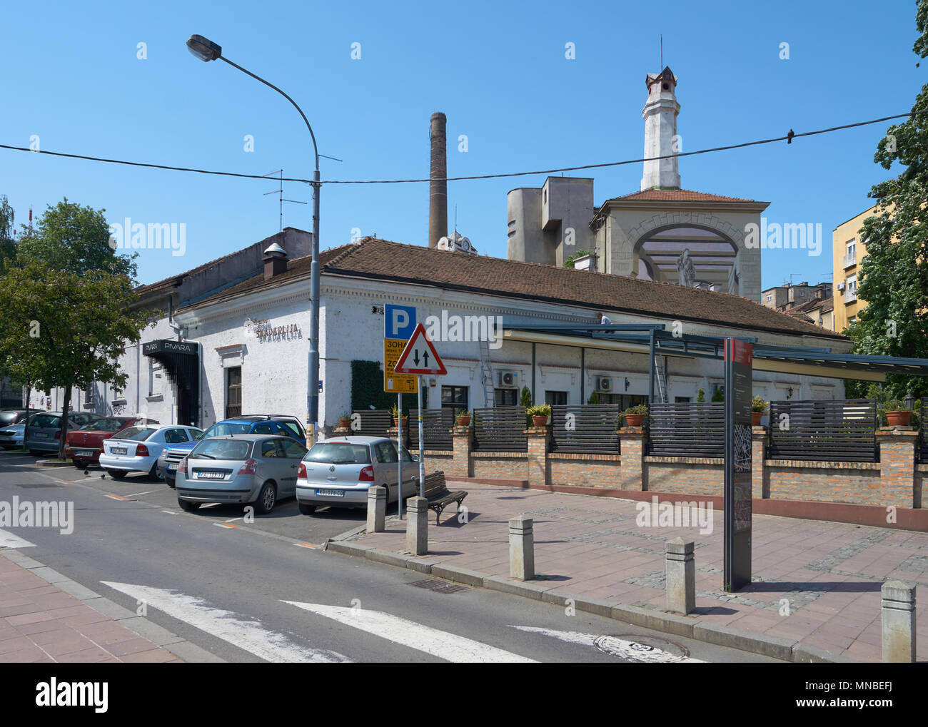 Belgrade, Serbia - May 02, 2018: Street view on Skadarlija restaurant Stock Photo