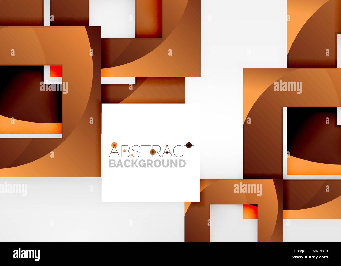 Squares geometric object in light 3d space, abstract background ...