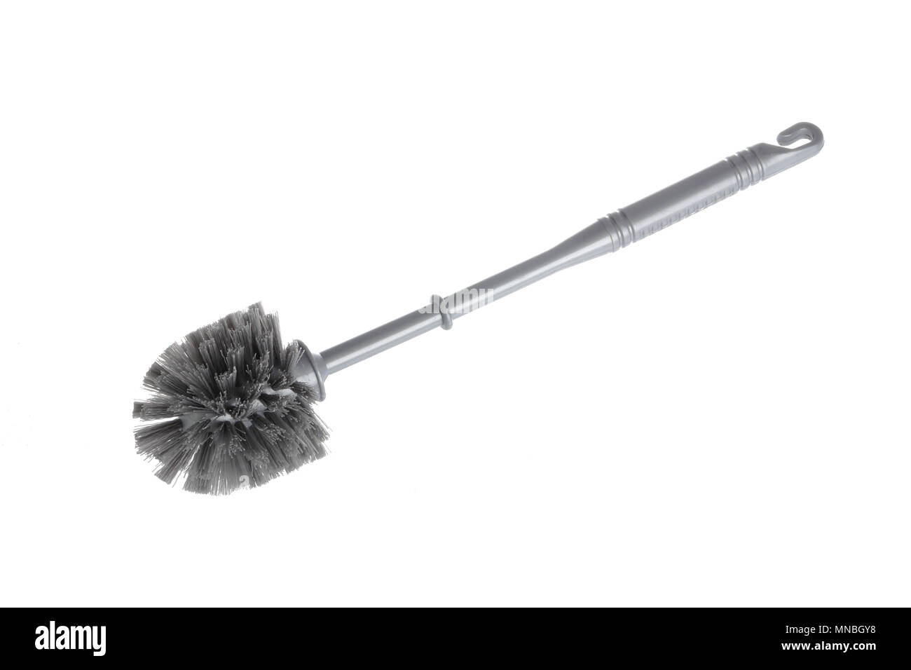 Gray plastic toilte brush isolated on white background Stock Photo - Alamy