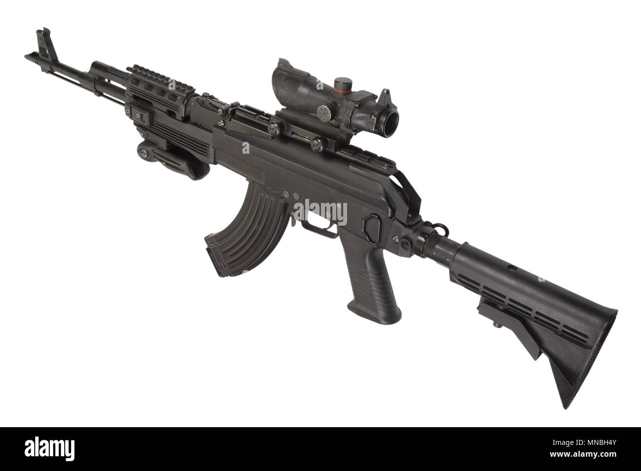 Modern Kalashnikov AK47 with tactical accessories Stock Photo