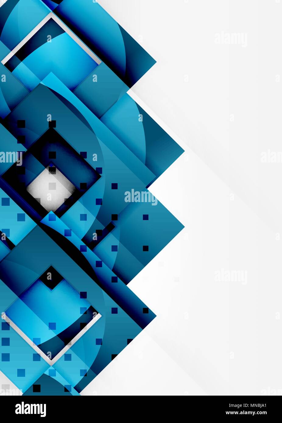 Squares geometric object in light 3d space, abstract background ...