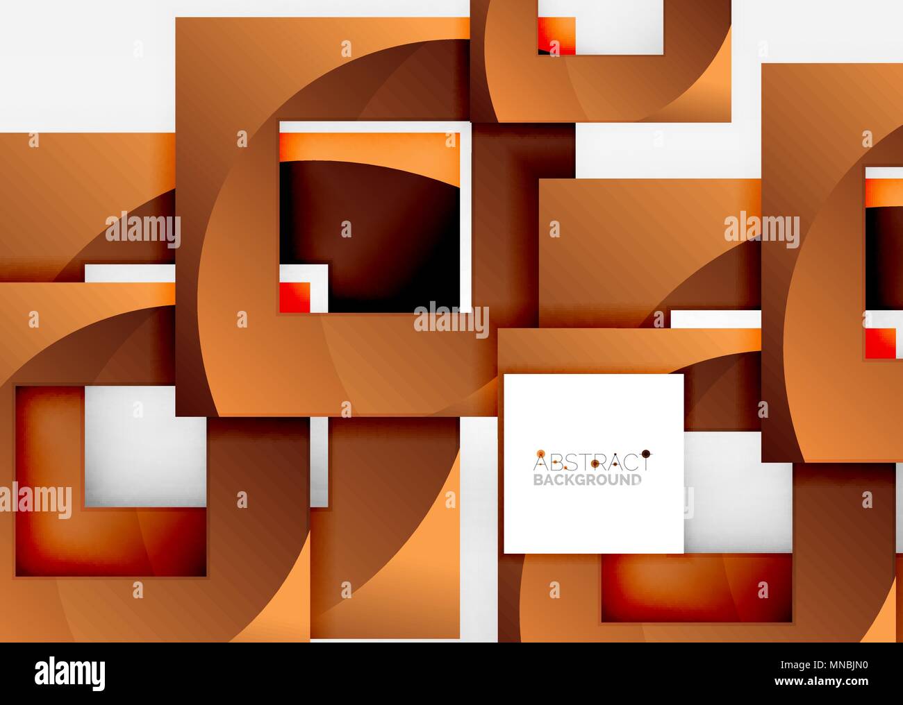 Squares geometric object in light 3d space, abstract background ...