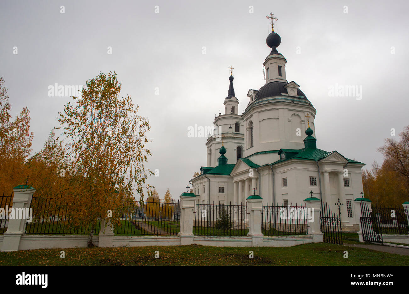 Church of the Assumption of the Blessed Virgin in the village of Boldino Stock Photo