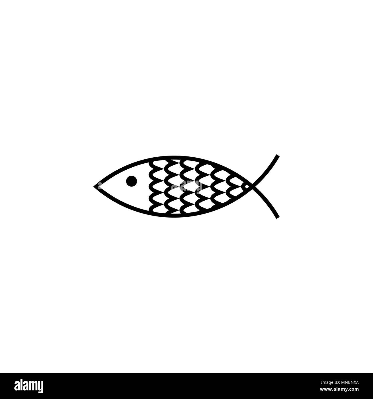 Fish line icon outline Royalty Free Vector Image