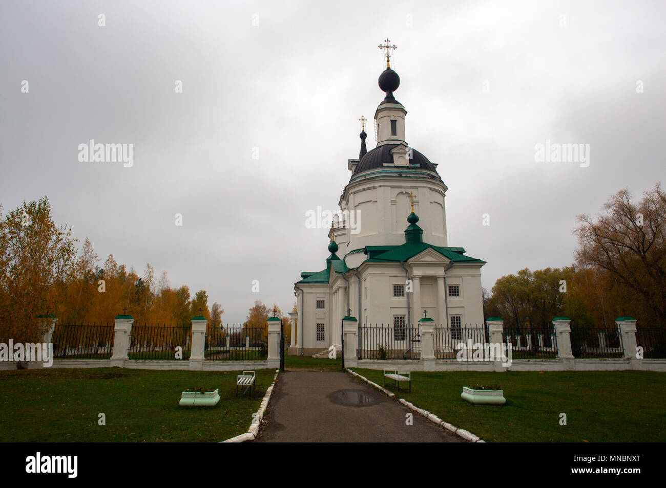 Church of the Assumption of the Blessed Virgin in the village of Boldino Stock Photo