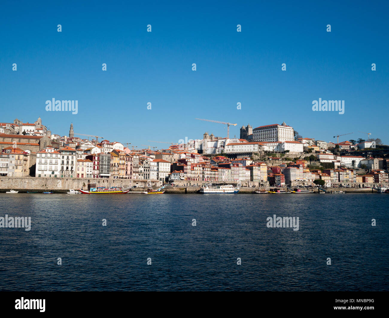 Oporto skyline with Douro River Stock Photo