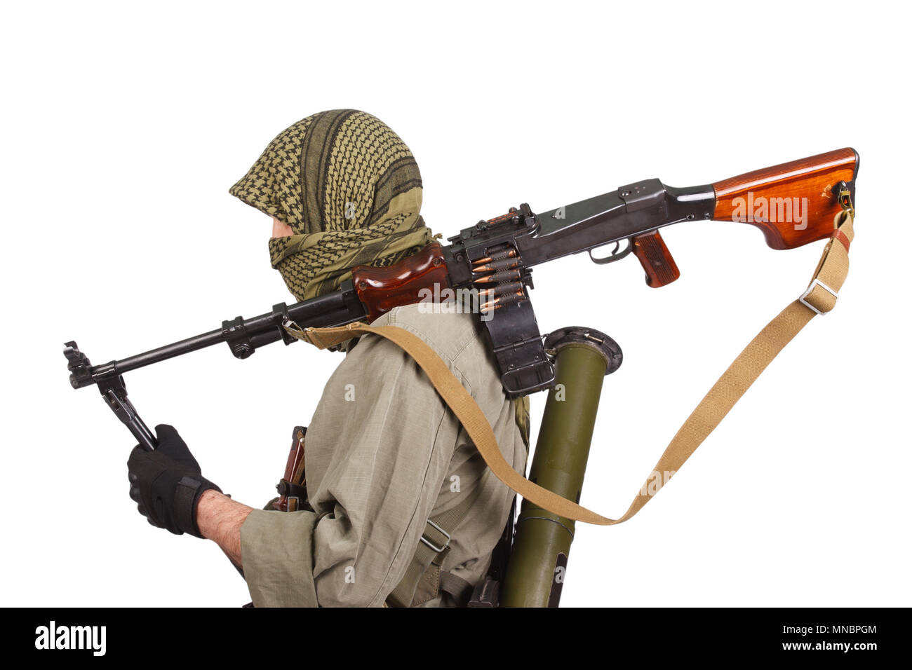 rebel with machine gun Stock Photo - Alamy