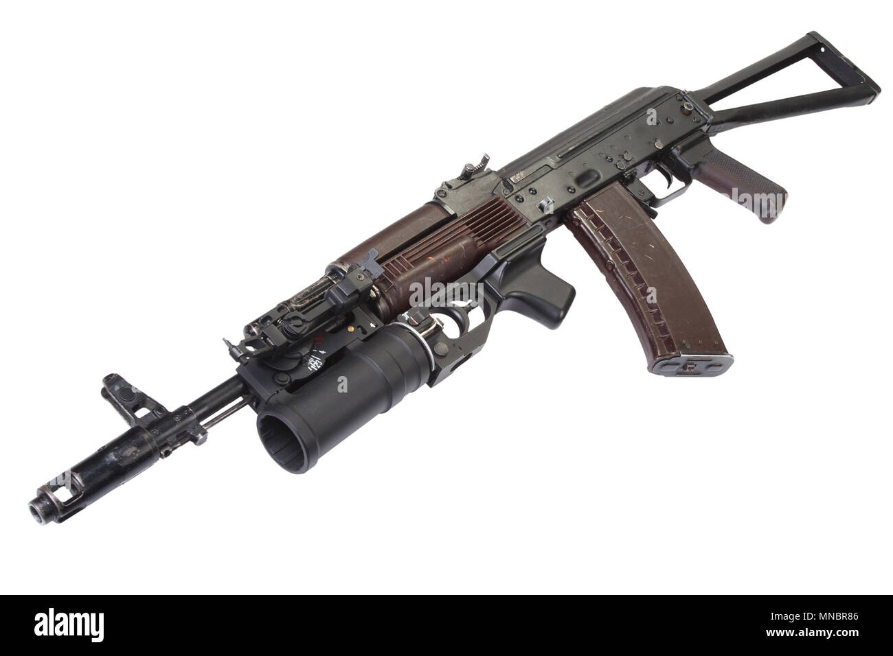 Kalashnikov AK 74 with GP-25 grenade launcher isolated on white Stock Photo  - Alamy, image size:1300x956