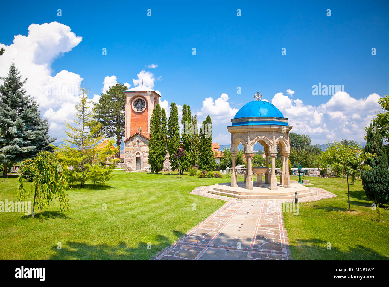 Orthodox Monastery Zica, built in 13th century, near Kraljevo, Serbia. Stock Photo