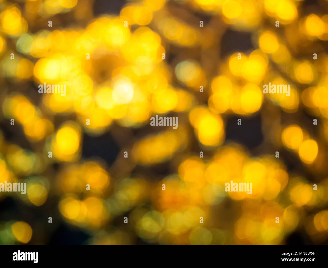 Abstract golden bokeh light on black background Stock Photo - Alamy