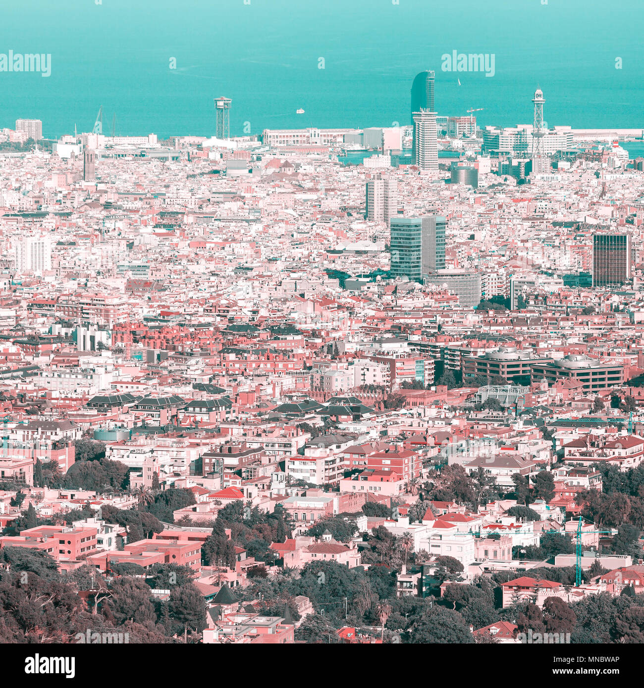Panoramic view of the city of Barcelona Stock Photo - Alamy