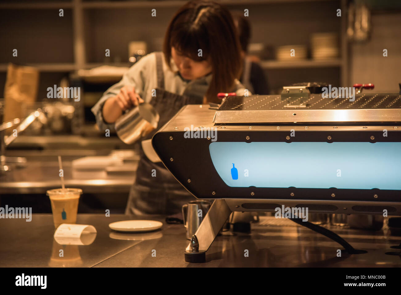 Minamiaoyama, Japan - April 23, 2018: Blue Bottle Coffee shop in TOKYO,JAPAN. Stock Photo