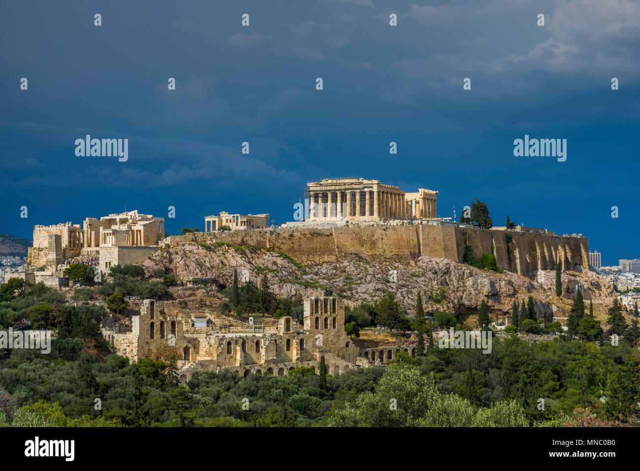 The Acropolis of Athens with the Parthenon Temple, Greece Stock Photo ...