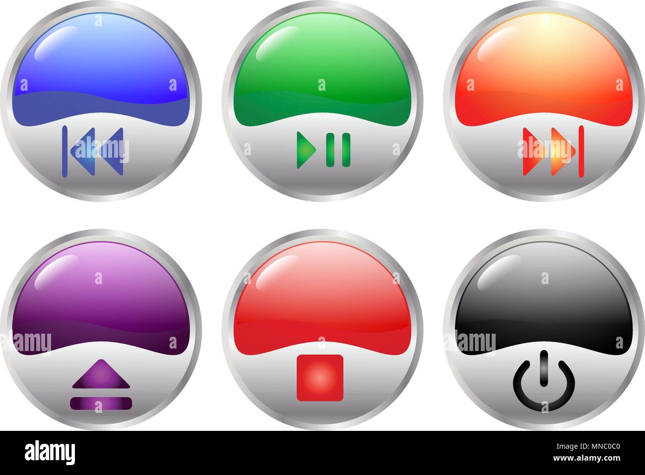 colorful multimedia buttons - vector Stock Vector