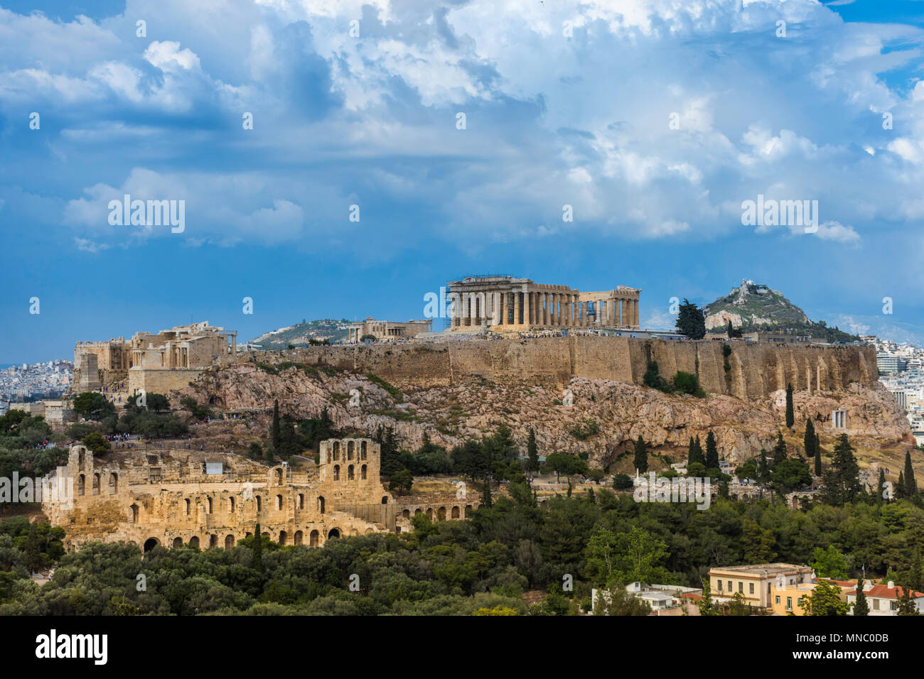 The Acropolis of Athens with the Parthenon Temple, Greece Stock Photo ...