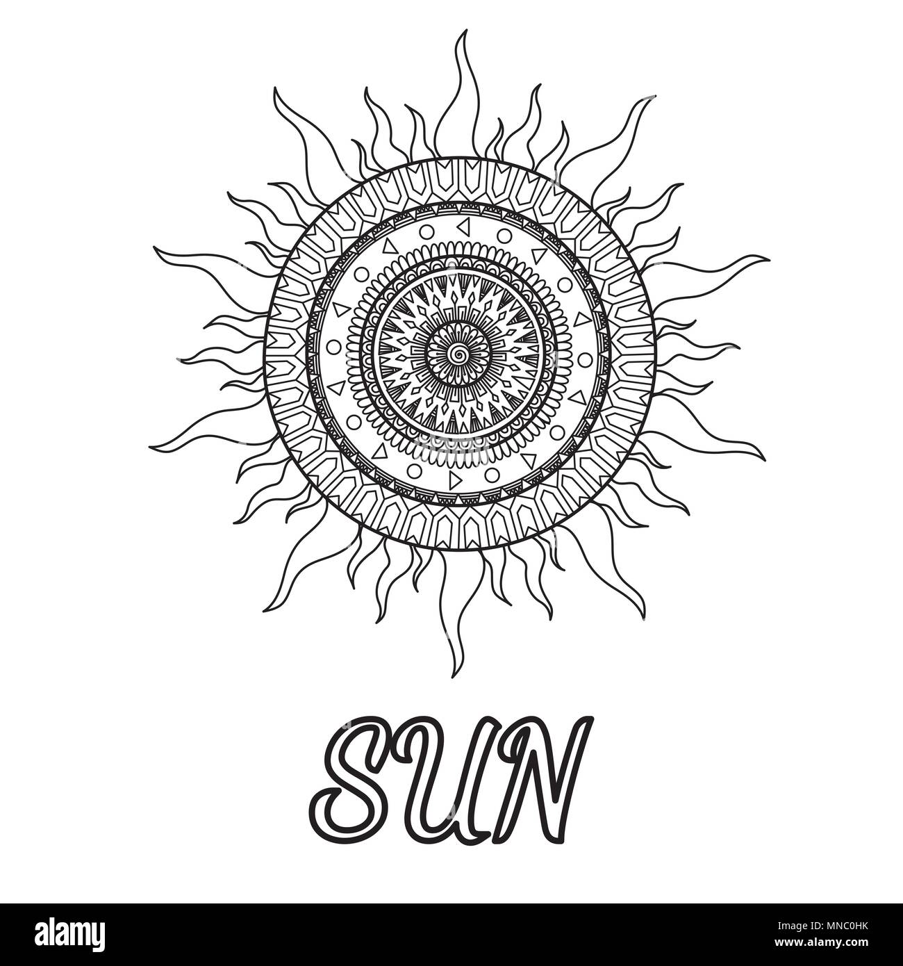 sun line drawing