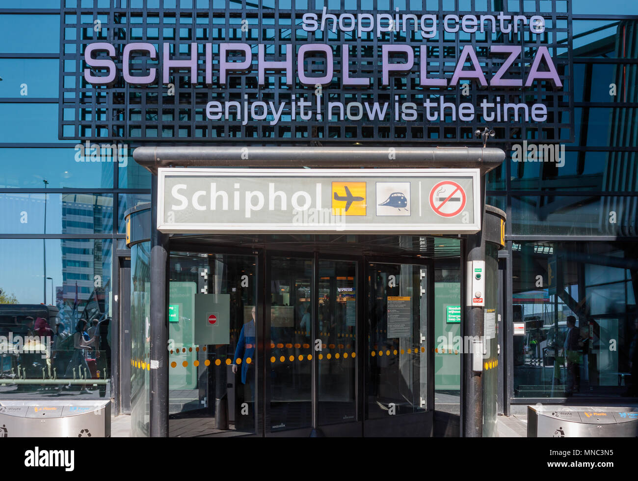 Amsterdam, Netherlands - May 04, 2018: The Entrance of Schiphol Plaza Stock Photo