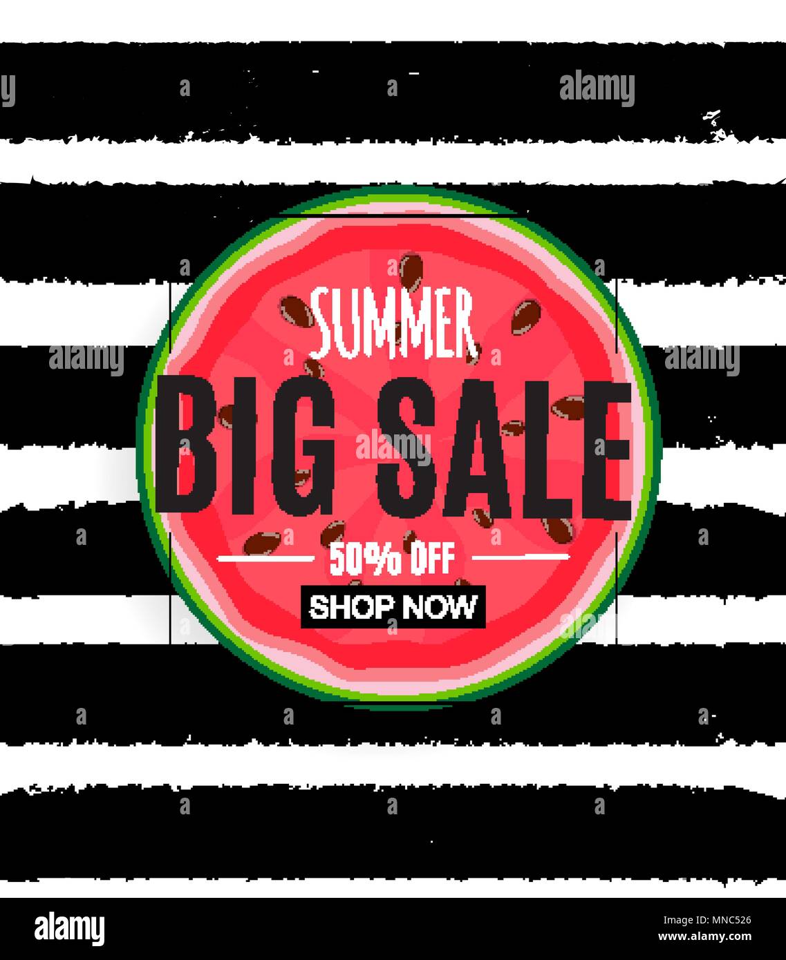 Abstract Flower Summer Sale Background with Watermelon. Vector ...