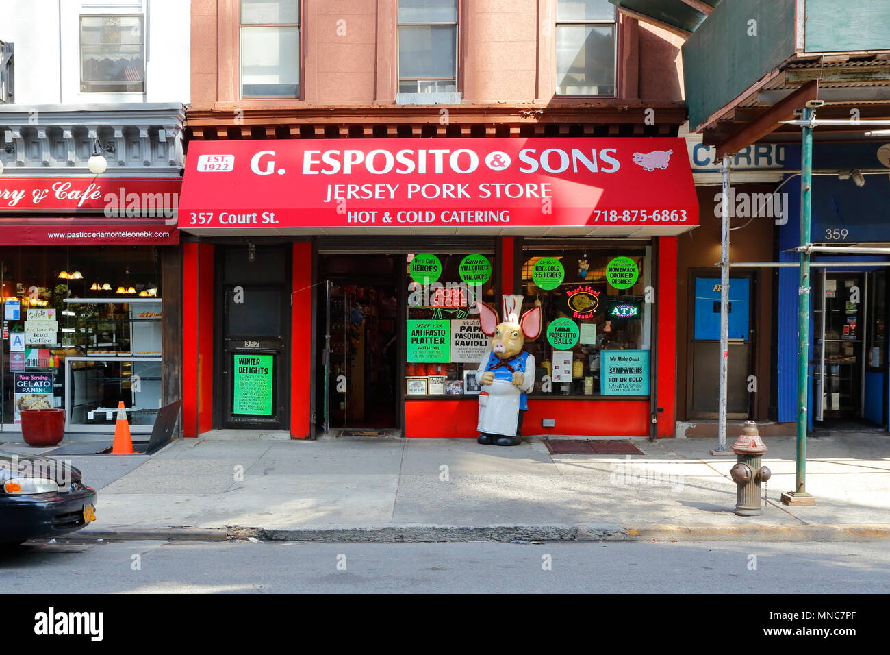 Esposito Sons Pork Store 357 Court St Brooklyn Ny Exterior Storefront Of A Butcher Shop In Cobble Hill Stock Photo Alamy