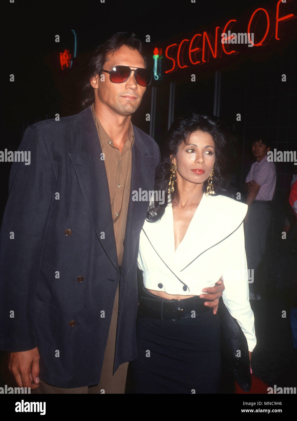 LOS ANGELES, CA - SEPTEMBER 7: Actor Jimmy Smits and wife actress Wanda De Jesus attend Fourth Annual APLA Commitment to Life Benefit on September 7, 1990 at the Wiltern Theater in Los Angeles, California. Photo by Barry King/Alamy Stock Photo Stock Photo