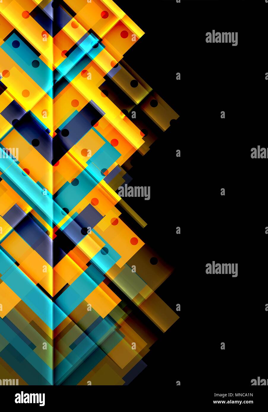 Colorful triangles and arrows on dark background. Colorful triangles ...