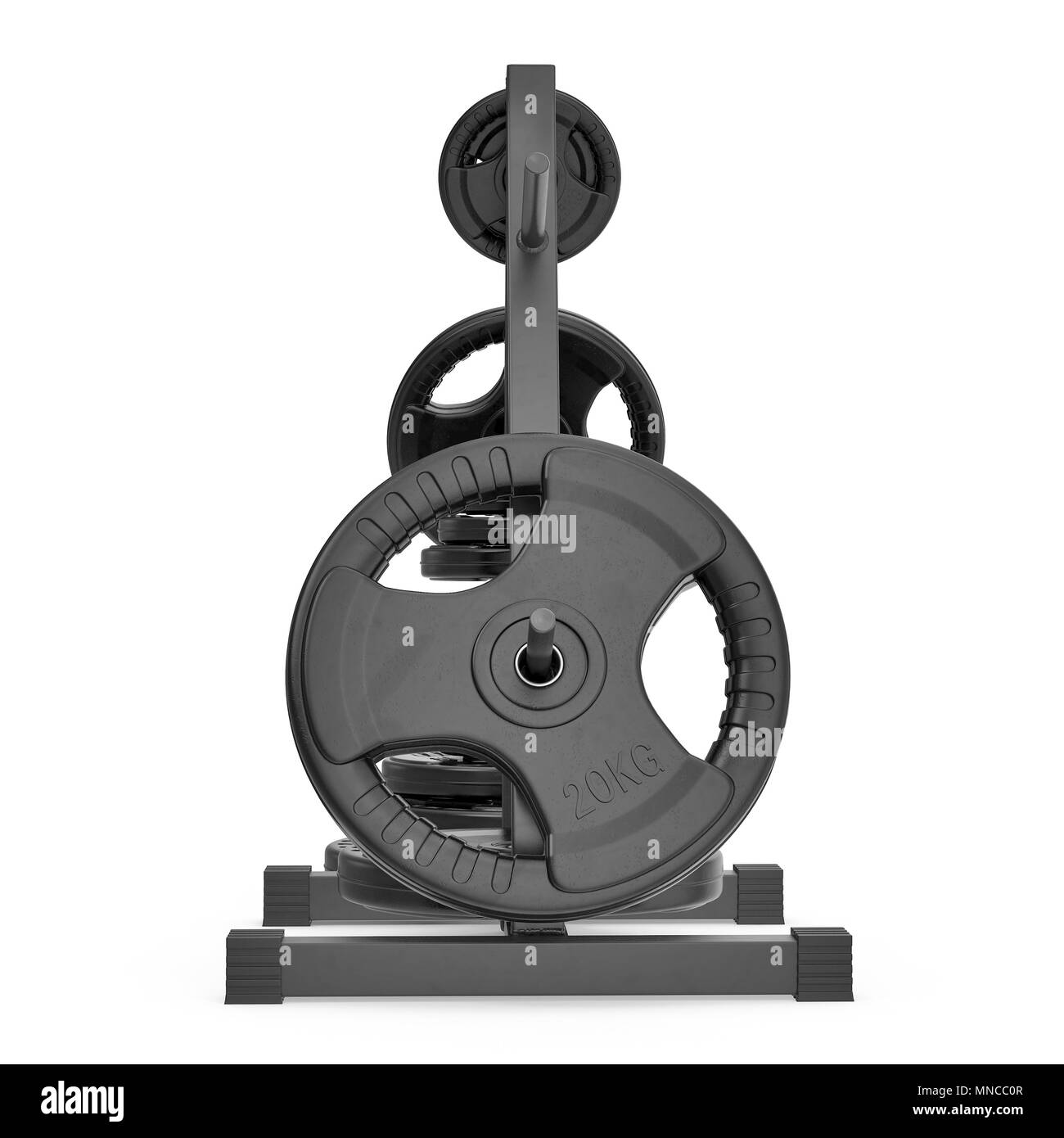 Solid Standard Plate Tree on white background. 3D illustration Stock