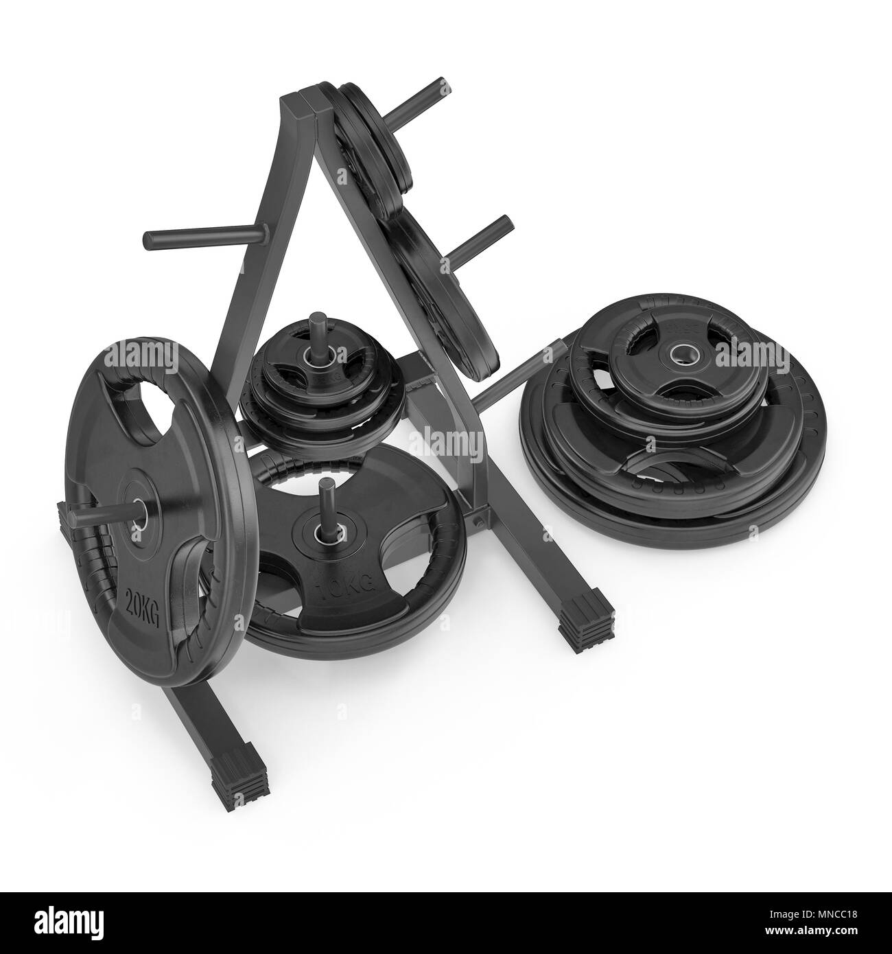 Solid Standard Plate Tree on white background. 3D illustration Stock