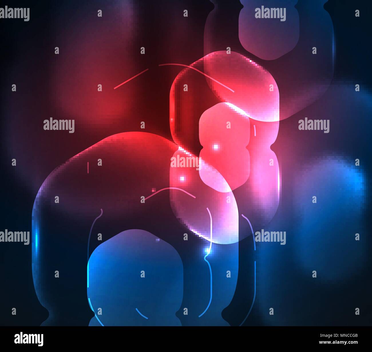 Blurred transparent hexagons on dark, digital abstract background. Blurred transparent hexagons on dark, digital abstract background. Hi-tech modern business or technology backdrop or presentation wallpaper Stock Vector