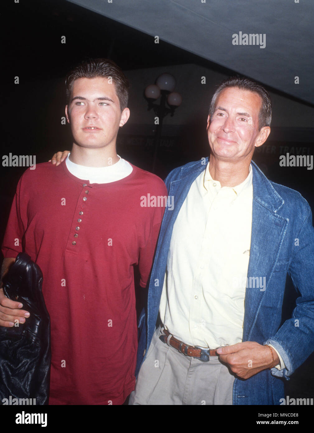 Los Angeles Ca September 10 L R Actor Oz Perkins And Father Actor Anthony Perkins Attend The Premiere Of Postcards From The Edge On September 10 1990 At Cineplex Odeon Century Plaza